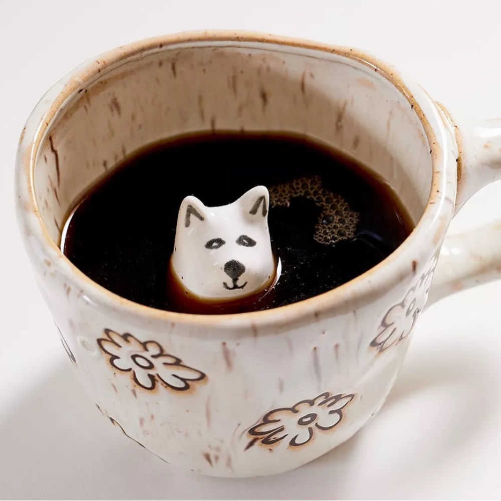 Urban Outfitters Ceramic Pup Peekaboo Mug